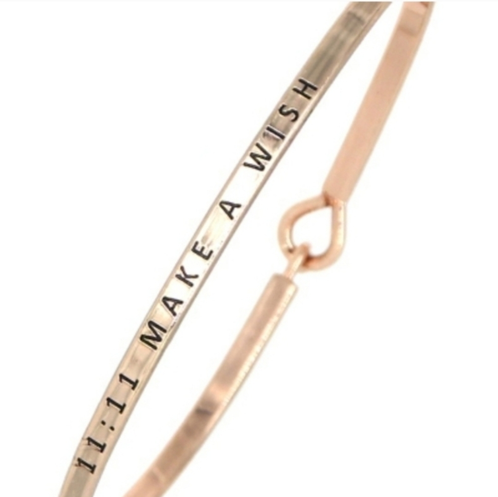 11:11 Make A Wish Bracelet | Rose Gold Minimalist Stack Bracelet
